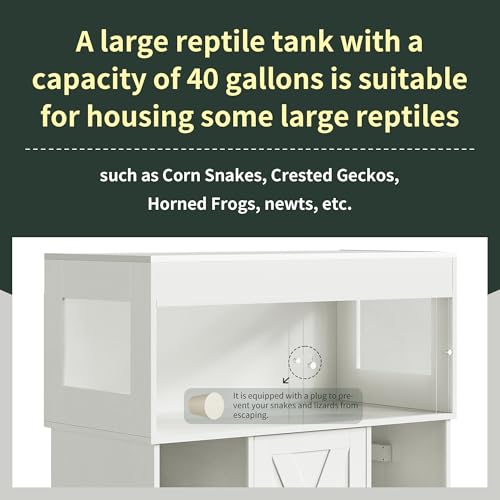 Image of Herture 40 Gallon Reptile Terrarium Tank with Cabinet,Reptile Enclosure