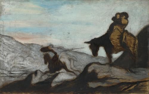 Peinture Don Quichotte Honoré Daumier affiche toile salon 60x90
