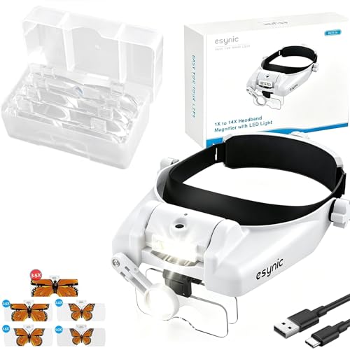 Image of eSynic Comfortable Head Magnifier with Light USB C Rechargeable