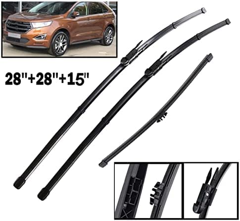 ,para Edge MK2 2015 2016 2017 2018 2019 limpiaparabrisas Trasero Delantero Set 28 "28" 15 "limpiaparabrisas limpiaparabrisas
