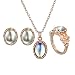 Produktbild Exquisite Opal Kristall Ohrstecker Halskette Ring Set Fashion Vintage Charming Elegant Schmuck Set für Frauen Mädchen Schmuck Zubehör