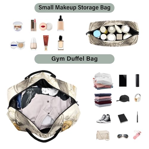 Large Travel Duffel Bag Toyger Cat Flower Cute Sports Tote Gym Bags, Shoulder Weekender Overnight Bags for Women Men, Carry On Luggage with Toiletry Bag4