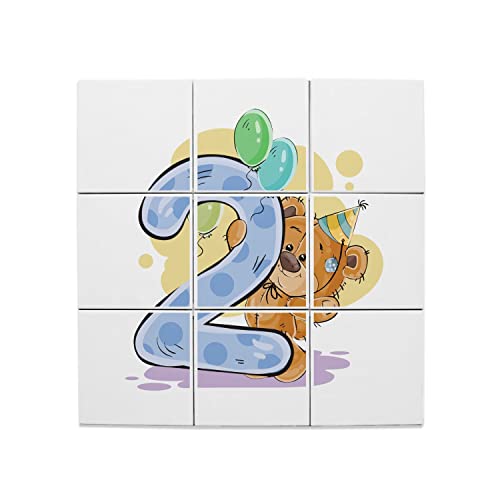Carreaux céramique décoratif 20x20 fresque murale ourson pour chambre bébé