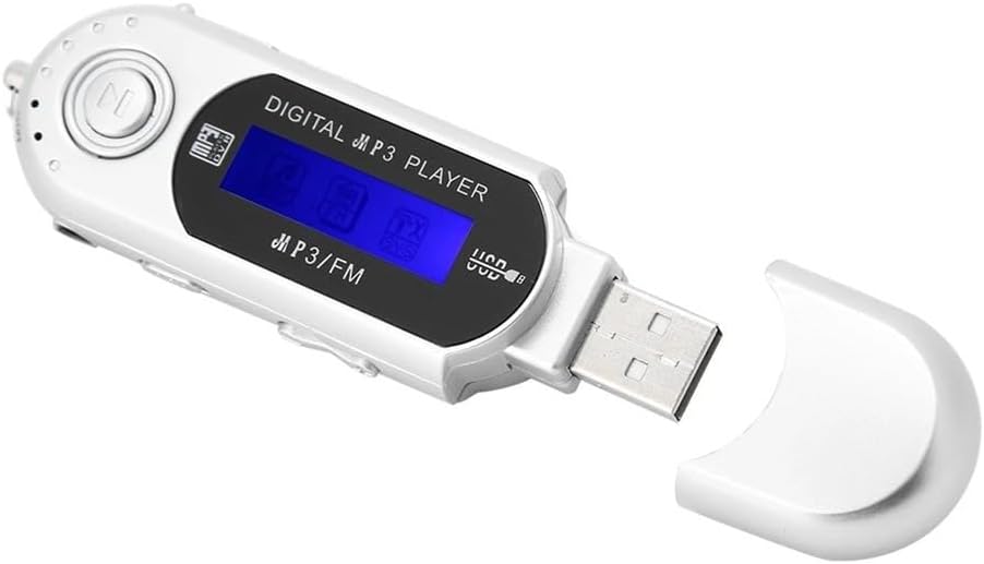 1PC USB 2.0 Digital MP3 Music Player Portable LCD Screen Support 32GB TF Card and FM Radio,Use 20 Hours,Silver