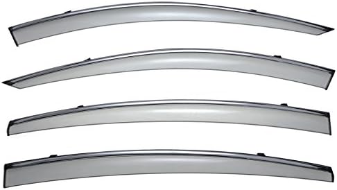 WellVisors Window Visors Wind Deflectors Compatible with Mazda 2014-2017 Mazda 6 with with Chrome Trim Rain Guards 3-847MZ009