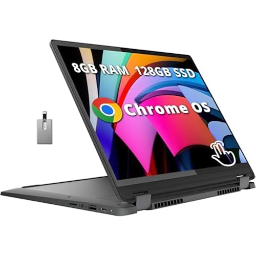 Lenovo IdeaPad Flex 5i 14" FHD 2-in-1 Touchscreen Laptop, Intel i3-1315U, 8GB RAM, 128GB SSD, Intel UHD Graphics, Backlit Keyboard, Webcam, Wi-Fi 6E, Chrome OS, Gray, 128GB Hotface USB Card