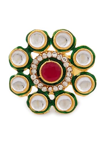 Juego de joyas chapadas en oro con piedras verdes blancas y perlas DMZ-1422