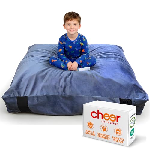 Image of Cheer Collection Crash Pad - Crash Pads for Kids Sensory with Washable Cover - Sensory Room Must Haves - Crash Mat (5' x 5' FT)