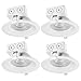 5" LED Integrated Ridged Spot Baffle Round Trim Recessed Lighting Kit 4-Pack, 9 Watts, Energy Star, CEC Title 24 Compliant, IC Rated, Dimmable, White, 5.25" Hole Size,91338