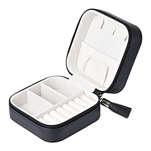 SANQIANWAN Reiseschmuckschatulle Frauen Kleine Schmuckschatulle Kunstleder Schmuckschatulle PU Schmuckaufbewahrung Schmuckschatulle zur Aufbewahrung von Ring Armband Ohrring Halskette Cover
