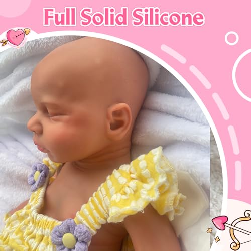 Oppaionaho 50,8 cm Ganzkörper-Puppe aus solidem Silikon, Reborn-Puppe, Mädchen, 3D-bemalt, Neugeborene, Babypuppe, die echt schlafende Babys aussehen 03 – Bild 7