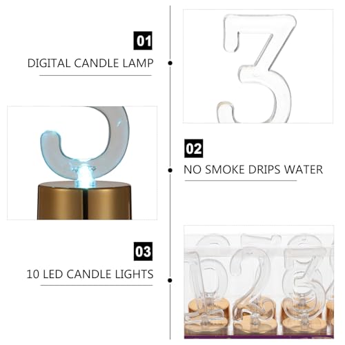 Velas LED de Cumpleaños Doradas Plástico Decoración Fiestas 6