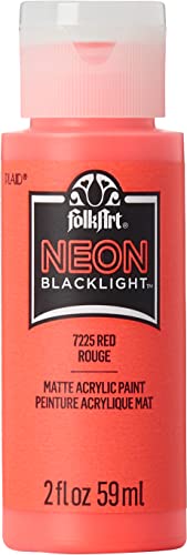 Image of FolkArt Neon Blacklight Acrylic Paint, 2 oz., Red