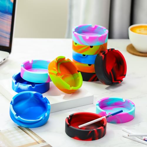 Cendriers ronds en silicone coloré de table pour bureau et hôtel - 5