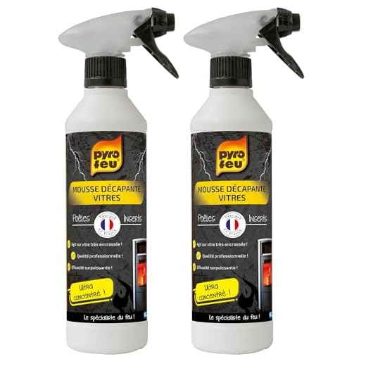 PYRO FEU Decapante Fuerte Para Limpiar Cristales De Chimeneas, Estufas Y Hornos, Blanco (Paquete de 2)