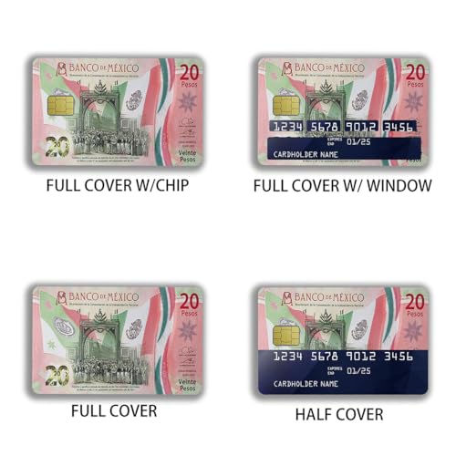siayaharu Adesivos mexicanos para cartão de débito com imagem de 20 pesos sem bolhas, à prova d'águ