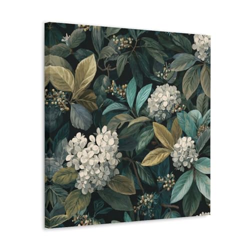 Lush Green White Foliage Deep Forest Wall Art Poster Trendy