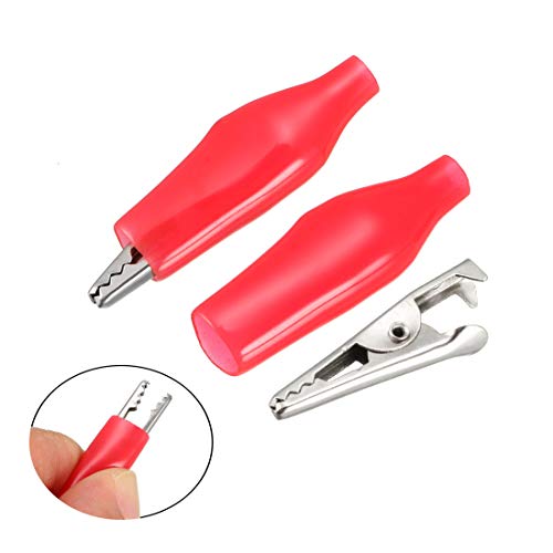 Image of uxcell Alligator Clips Clamps, Crocodile Alligator Jumper Electric Test Clips Helper with Protective Insulation Cover for Circuit Testing, 20pcs