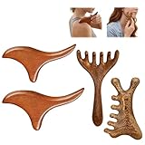 Katyjun 4 Verschiedene Massagegeräte für Massage und Entspannung - Massage Set aus Natürlichem Holz mit Effektiver Muskelentspannung