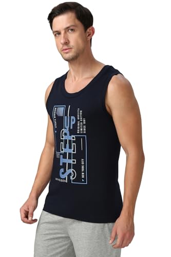 Image of Van Heusen Men's Cotton Regular Fit Sport Graphic Print Vest - Super Soft, Sleeveless,
