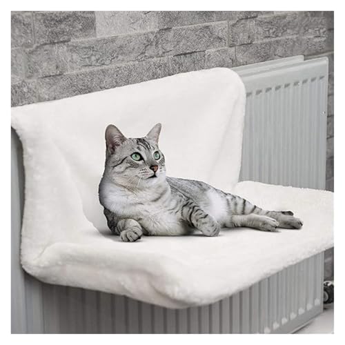 Katzenbett, Abnehmbare Fensterbank, Katzenheizkörper, Lounge- Hängematte for Katzen, Kitty- Hängebett, Gemütliche Tragetasche, Haustierbett, Sitz- Hängematte KatzenhäNgematte(White)-2