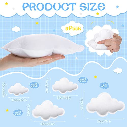 16 Pcs 3D Cloud Hanging For Ceiling Decorations Star Moon Decorations Felt Fake Cloud Party Ornaments Star Moon Props For Nursery Children Room Baby Room Art Wedding #TOP1