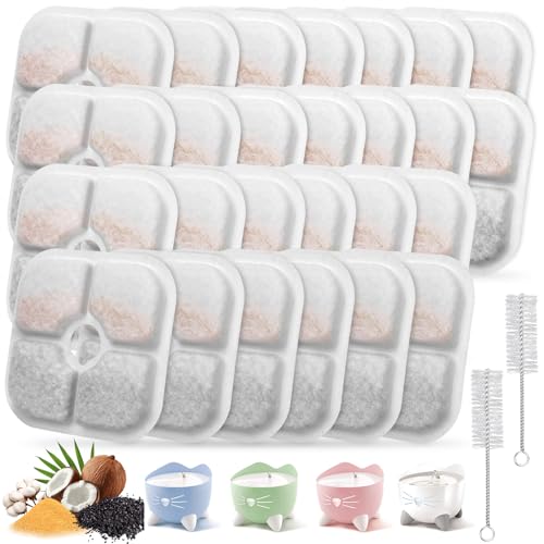 26-Pack Cat Water Fountain Filters Compatible with Catit Pixi Triple Filtration System High Value Bulk Pack for Multi-Cat Homes Long-Lasting Use Softens Water