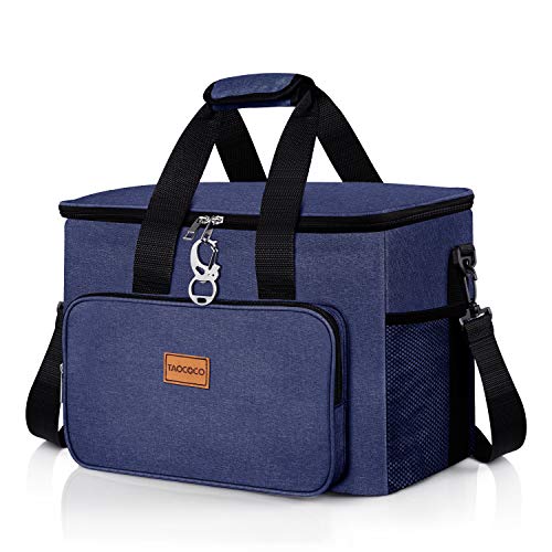 TAOCOCO Sac isotherme 15L/35L Sac de pique-nique Sac à glace pliable Sac de déjeuner Sac isotherme Sac de déjeuner pour le bureau Camping (30L Bleu) Cover