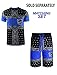 SCREENSHOT-SP1125 Mens Streetwear Premium Classic Fit Urban Fleece Shorts - Paisley Bandana Bear Character Animation Fashion SweatShorts-Black/Royal-Medium