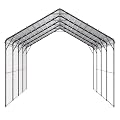 12x20ft Heavy Duty Metal Carport with Galvanized Steel Frame & Roof, Removable PE Sidewalls for Car, Boat, Truck Storage, Weather-Resistant