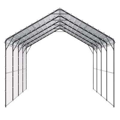 12x20ft Heavy Duty Metal Carport with Galvanized Steel Frame & Roof, Removable PE Sidewalls for Car, Boat, Truck Storage, Weather-Resistant