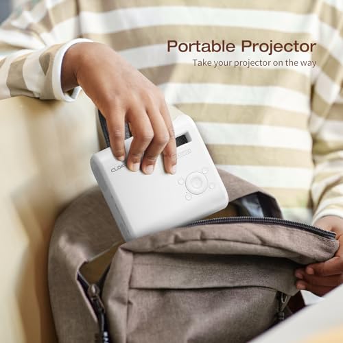 CLOKOWE 2024 Upgraded Mini Projector: 9000 Lux Full HD 1080P, Compatible with iOS/Android Devices and More
