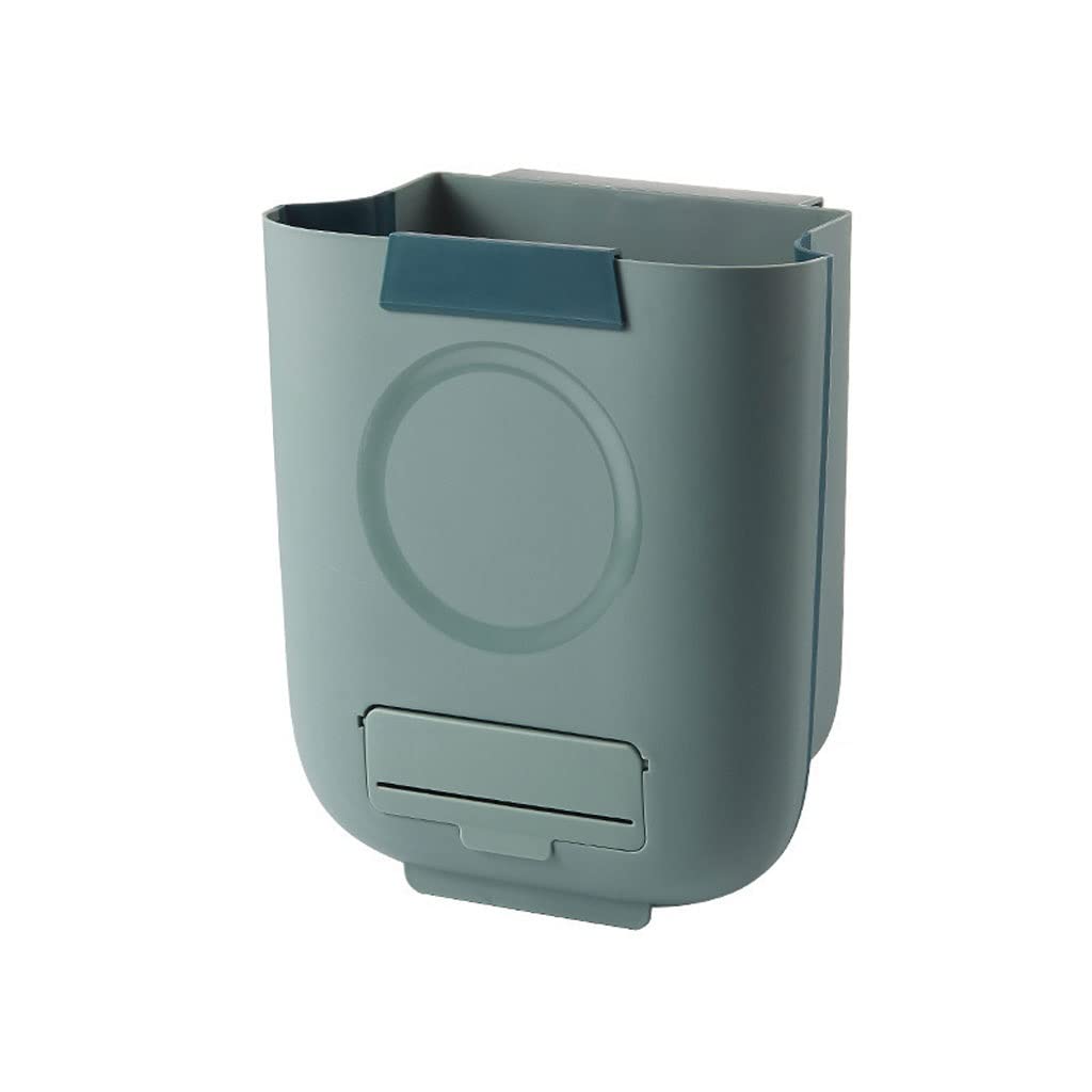 13L Foldable Trash Can Cabinet Door with Scraper Access Bag Hanging Wall Mount Kitchen Wastebin
