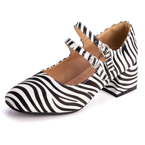 Gicoiz Block Heel Mary Jane Patent Ankle Strap Women Shoes Comfortable Square Toe Ladies Party Pumps Elegant Summer Chunky Apricot Size 13 US/49 by Gicoiz