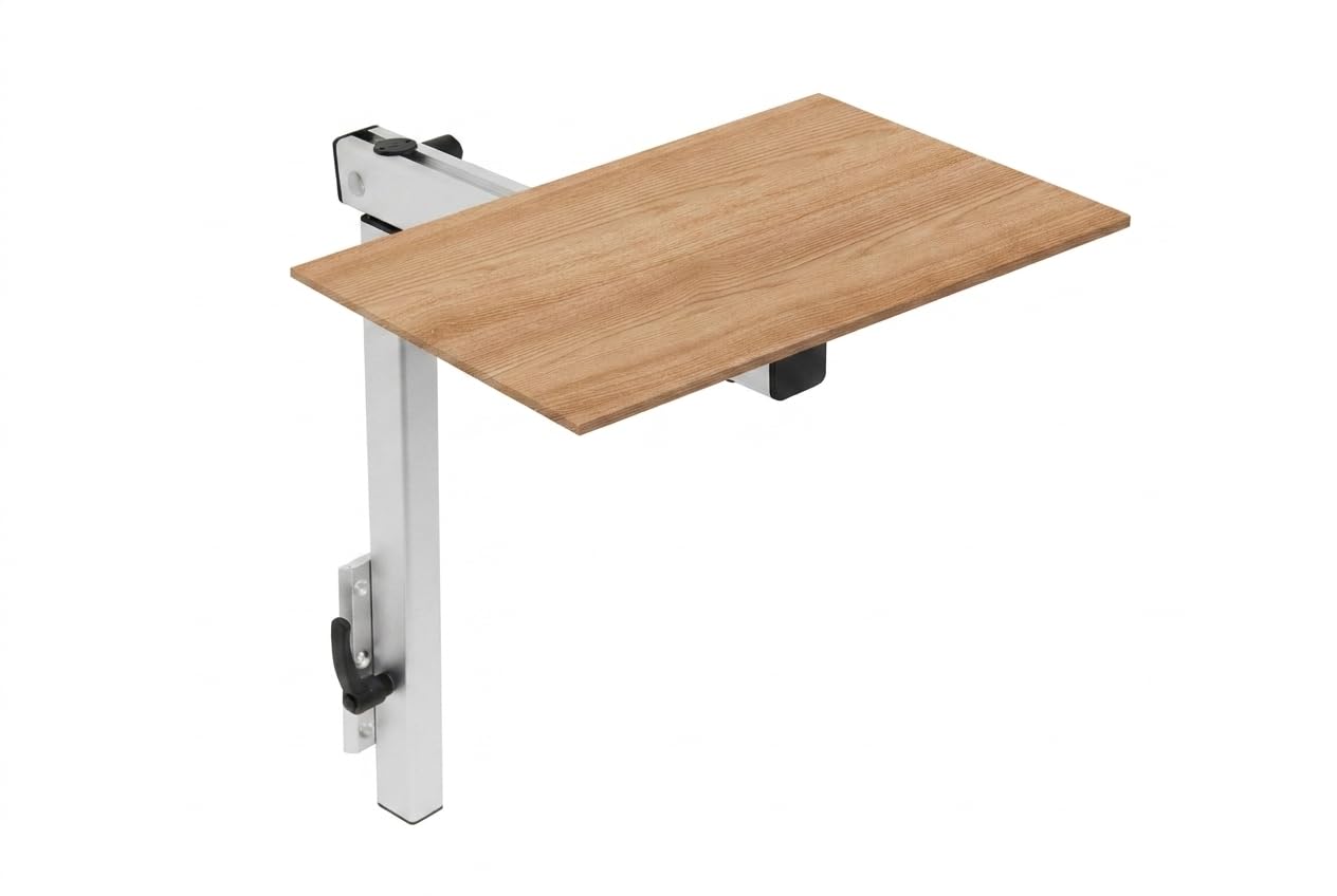 Pied de table en aluminium rotatif à 360° et réglable en hauteur pour camping-car – Pied de table amovible avec support de sol, design élégant argenté, capacité de charge 50 kg, peu encombrant pour