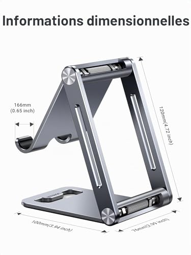 Support téléphone bureau ajustable UGREEN compatible iPhone 16 et Galaxy S24