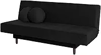 Sofá-Cama Casal 3 Lugares Jimmy Suede Preto