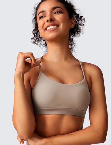 Image of BAYDI Clouduxi Y Back Sports Bra for Women - Padded Racerback Spaghetti Strap Low Impact Workout Yoga Bra, A-C Cups