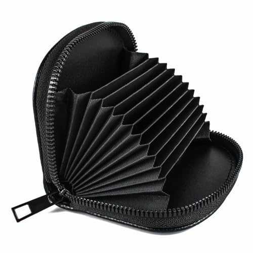 Rfid Women Wallet, Credit Card Wallet, Zipper Card Holder for Women, Compact Pocket Size Black4