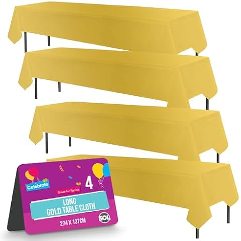 SOL Gold Disposable Table Cloths for Parties Cover