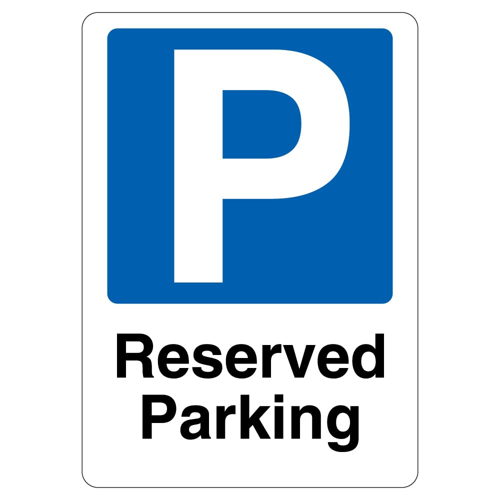 V Safety Reserved Parking - Blue Parking 210 x 297 mm (A4) - 1mm Rigid Plastic Safety Sign