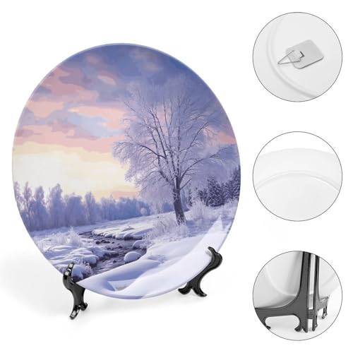 Plato decorativo de porcelana invierno 7 pulgadas miniatura 4