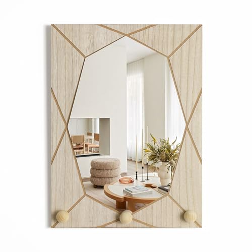 TEIPAI Mirror Wall Decor for Living Room Bedroom, Cottage Octagon