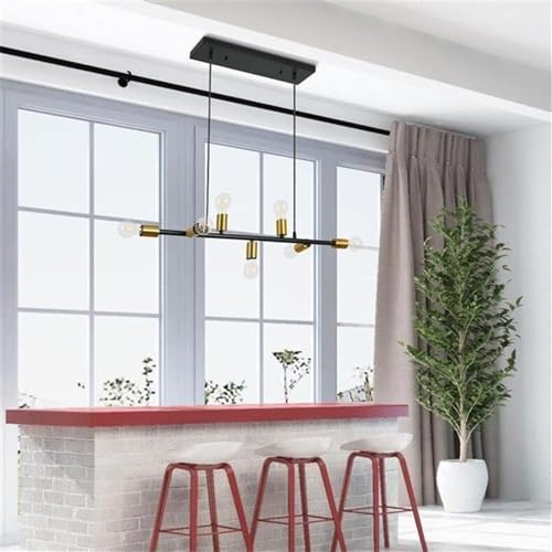 Suspension fer rétro rustique lustre géométrique 7 têtes salon