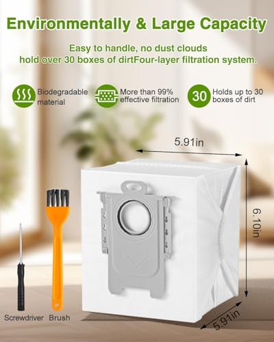 Image of VBN 18 Packs Q10 Q7 Q5 Dust Bags for Roborock Q7 M5+, Q10 S5+ /Q10 X5+, S8 Pro Ultra, S8+, Q7 Max+, Q5+, Q5 Max+, S7 Max Ultra,S7 Maxv Ultra and Q8 Max+ vacuum bag replacement, 3.6L