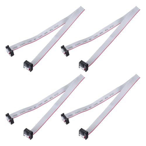 QUARKZMAN 4 Pcs Cable de Extensión IDC, Cable de Cinta Plana IDC de Paso de 2.54 mm, Ancho de 10 mm, Longitud de 30 cm, Conector Plano de Cinta FC a FC de 8 Pines para PC, Pantallas LED