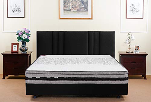 Image of Springwel Luxury Collection Latex Eurotop-10 10 Inches Pocket Spring Mattress (White and Grey)