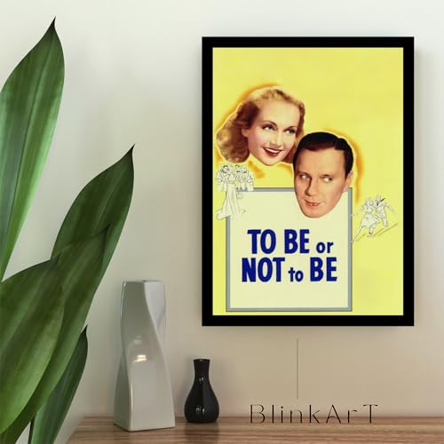 Image of BLINKART To Be Or Not To Be (1942) Movie Poster Frame 8x12 Inch | Premium 300 GSM Paper Wall Print | Vintage Film Artwork for Home, Bedroom, Living Room, Office | Framed Photo Decor