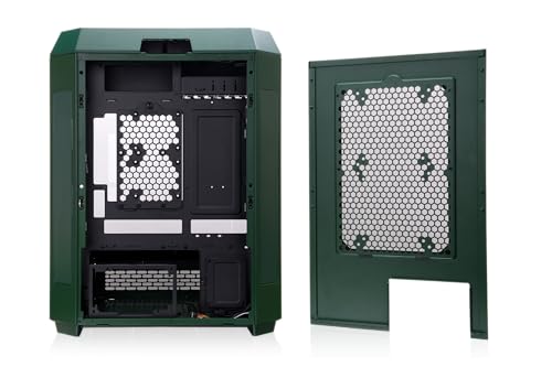 Thermaltake The Tower 600 | E‑ATX Mid‑Tower Gehäuse | 3‑Seiten‑Tempered‑Glass | Vertikales Design | Unterstützt ATX/ATX Mainboards | Kompatibel mit 420‑mm‑Radiatoren & High‑End‑GPUs | Racing Green