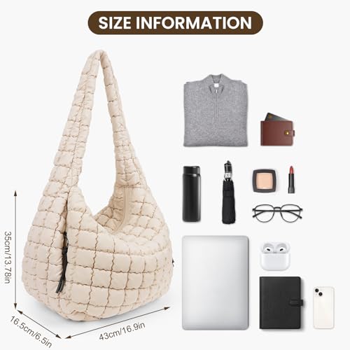 Bolso tipo Tote acolchado grande ligero para mujer miniatura 5